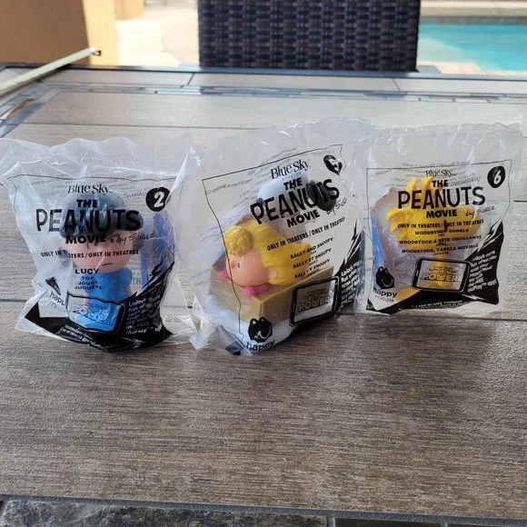 THE PEANUTS MOVIE 2015 McDonalds Happy Meal Toys Lot of 3 - #2 #5 #6 Packaging - Picture 1 of 9